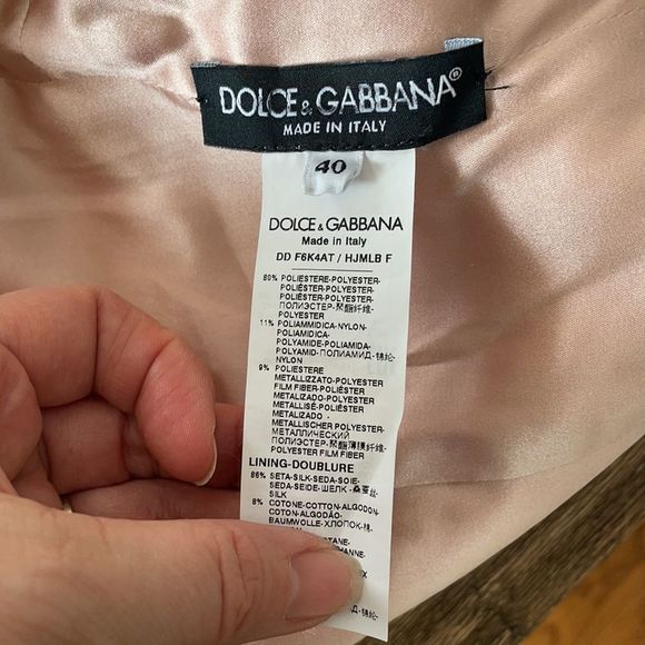 Dolce & Gabbana 40 floral brocade pink and gold dress authentic nwot - Picture 12 of 13